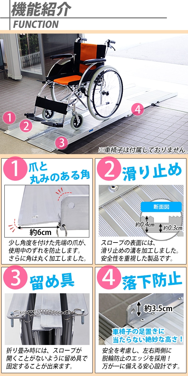 全国一律送料無料 段差解消 車椅子用スロープ バリアフリー スロープ 介護用スロープ 段差