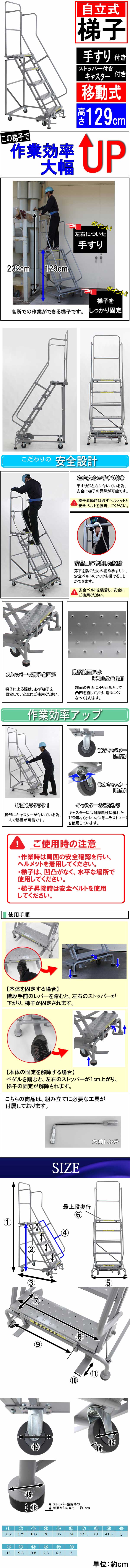 高所作業台,作業用踏台,高さ129cm,5段,耐荷重113kg,移動式踏台,スチール,作業用階段,作業台,足場台,移動式, | 業務用品,梯子,その他  | インターナショナル・トレーディング (ITC) 公式オンラインショップ