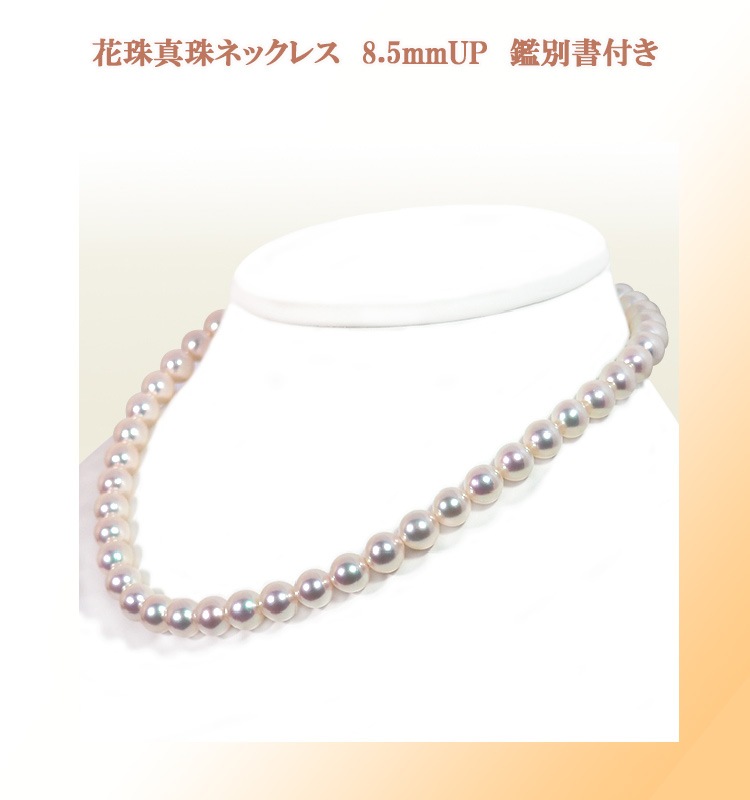 鑑別書付✨天然 あこや真珠 パール ネックレス 7.5mm〜8mm シルバーゆうのパールコレクション