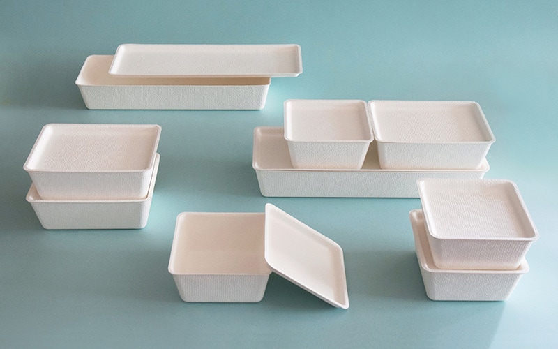 かしわの小皿 WASARA casanet L 本体・蓋セット （50枚入） | WASARA（ワサラ