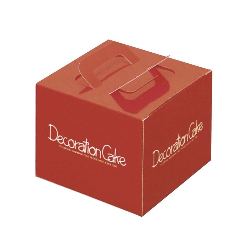 4号ケーキ箱 ミニデコデラックスレッド 銀台紙付