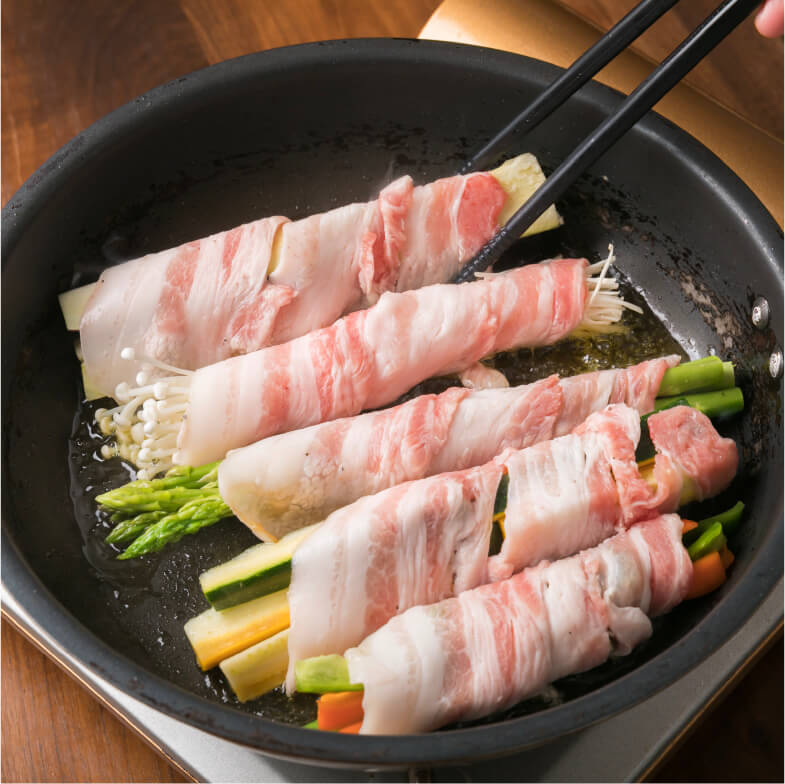 『伊都の豚』でつくる糸島野菜の豚バラ巻き