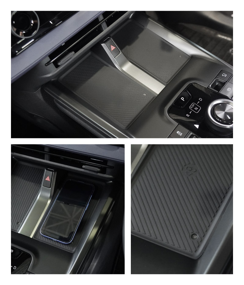 新型bZ4X 10系 ワイヤレス充電トレイ用マット ゴムタイプ 1P ブラック