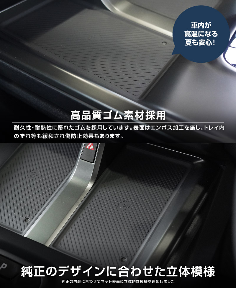 新型bZ4X 10系 ワイヤレス充電トレイ用マット ゴムタイプ 1P ブラック