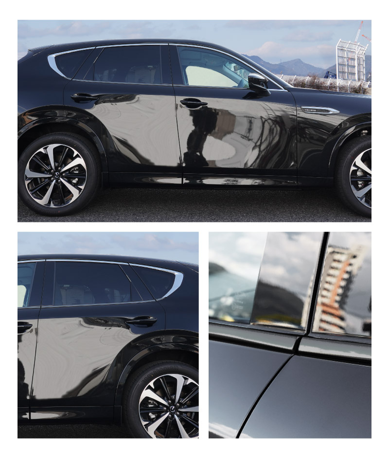 CX-60 KH系 ウィンドウトリムガーニッシュ 6P 選べる2色 鏡面仕上げ ブラック鏡面仕上げ 2026年MC後 新型 CX60 専用 外装 窓 サイド カスタム パーツ エアロ サムライプロデュース