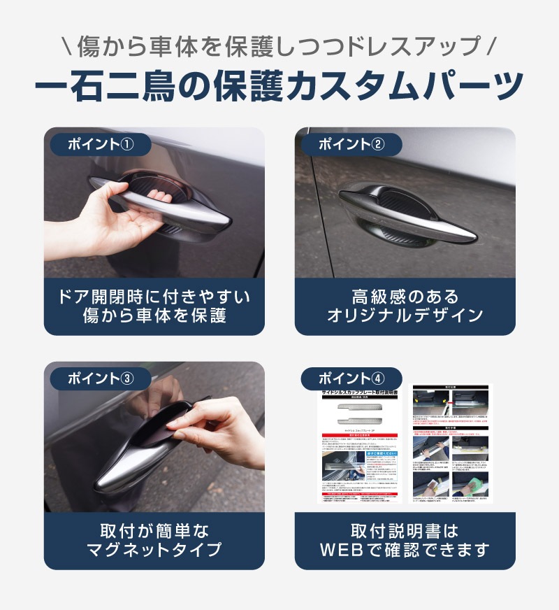 新型CX-5 KM系 マグネット装着タイプ ドアハンドルプロテクター