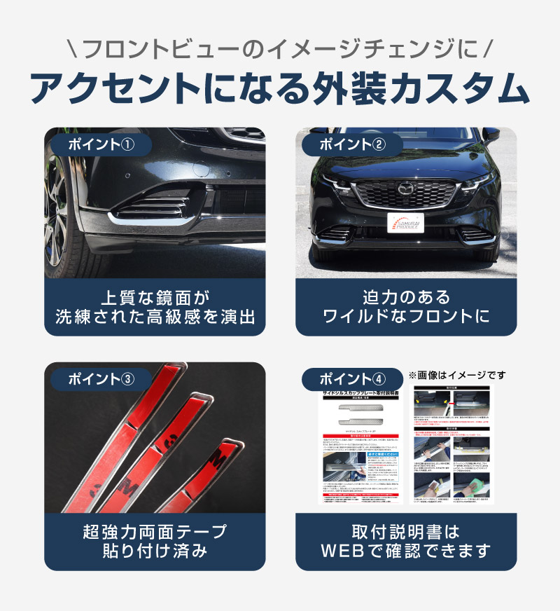 新型CX-5 KM系 フロントロアモールガーニッシュ ＆ フロント左右リップガーニッシュ