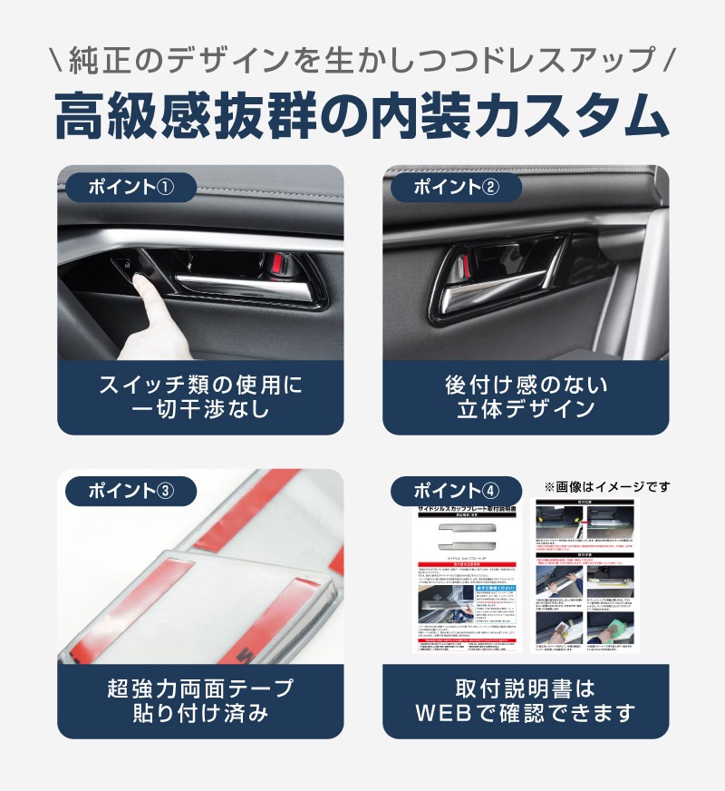 新型CX-5 KM系 インナードアハンドルパネル 4P ピアノブラック