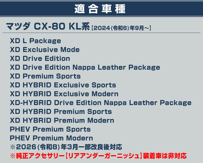 【セット割】CX-80 KL系 リアリップガーニッシュ ＆ リアリフレクターガーニッシュ 3P 鏡面仕上げ 2026年MC後 新型 CX80 専用 外装 カスタム パーツ ドレスアップ アクセサリー オプション エアロ 外装 バックドア リア 保護 カー用品 社外 サムライプロデュース