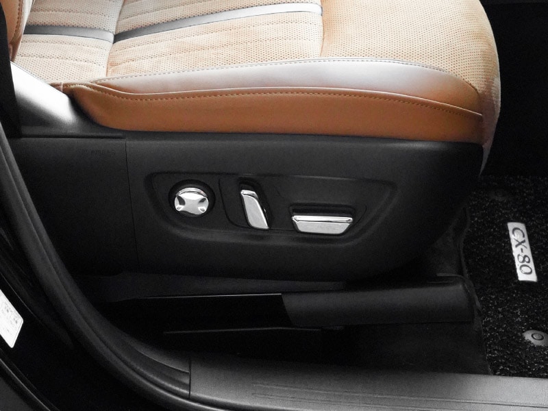 CX-80 KL系 パワーシートボタンカバー 6P メッキ仕上げ 2026年MC後 新型 CX80 専用 内装 インテリア スイッチ パネル カスタム パーツ サムライプロデュース
