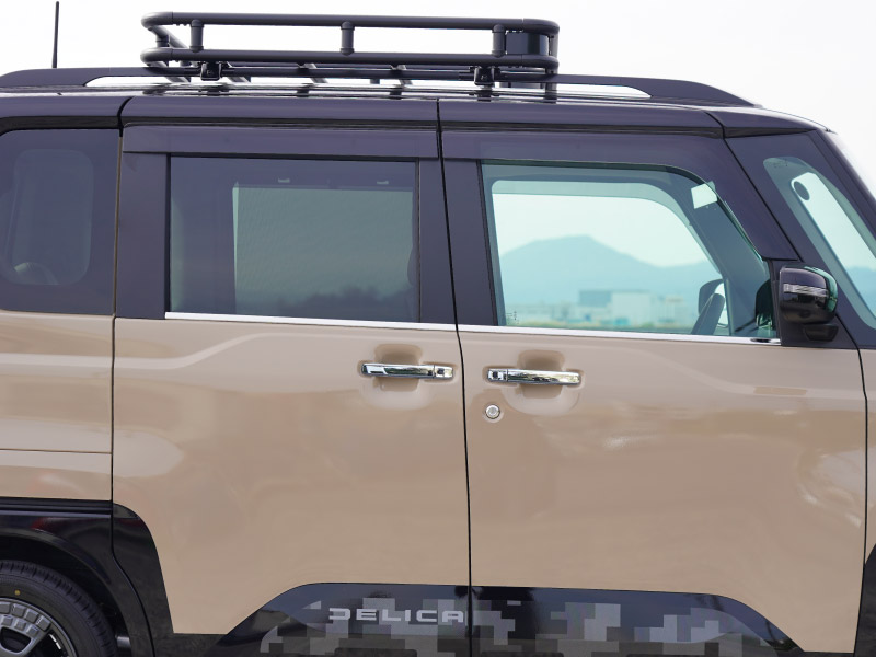 【セット割】新型デリカミニ ekスペース ルークス 共通 アウタードアハンドルカバー＆ウィンドウトリムガーニッシュ サイドドレスアップセット メッキ・鏡面仕上げ 2025年FMC後 ｜MITSUBISHI DELICA MINI NISSAN ROOX 専用 外装 サイド カスタム パーツ エアロ サムライプロデュース