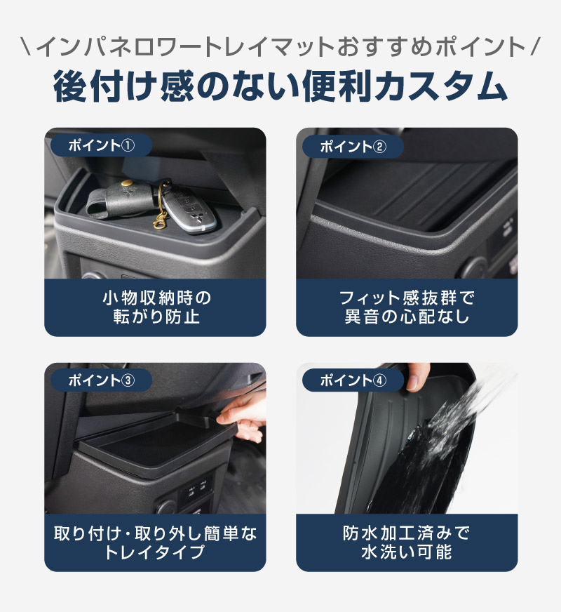 新型eKスペース ルークス 共通 運転席 助手席 インパネトレイカバー ＆ インパネロワートレイマット