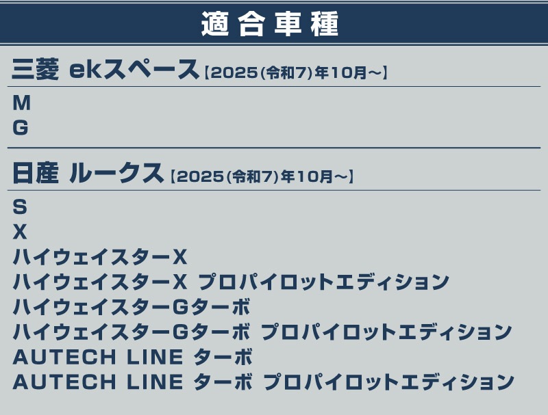 新型eKスペース ルークス 共通 運転席 助手席 インパネトレイカバー ＆ インパネロワートレイマット