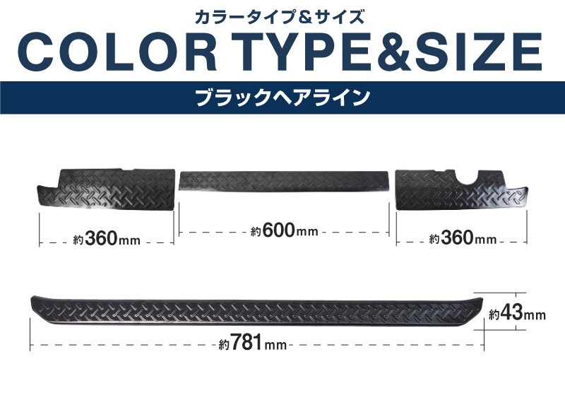【セット割】新型ジムニー JB64W リアバンパープレート ＆ テールエンドカバー 縞鋼板柄 保護専用 パーツ2点セット ブラックヘアライン JIMNY JB64 1型 2型 3型 4型 5型 専用 パーツ サムライプロデュース