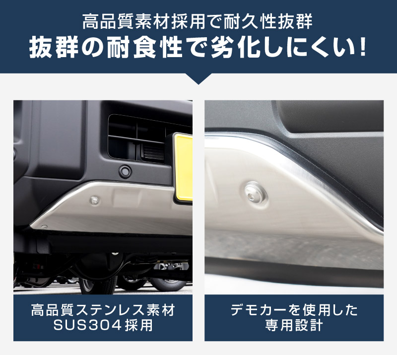 新型ジムニー JB64 5型 専用 フロントアンダーカバー ガーニッシュ 車体保護ゴム付き 1P シルバーヘアライン JIMNY JB64W オプション エアロ サムライプロデュース