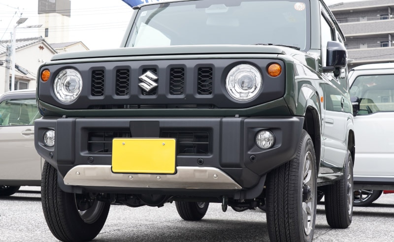 新型ジムニー JB64 5型 専用 フロントアンダーカバー ガーニッシュ 車体保護ゴム付き 1P シルバーヘアライン JIMNY JB64W オプション エアロ サムライプロデュース