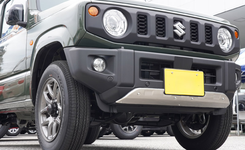 新型ジムニー JB64 5型 専用 フロントアンダーカバー ガーニッシュ 車体保護ゴム付き 1P シルバーヘアライン JIMNY JB64W オプション エアロ サムライプロデュース