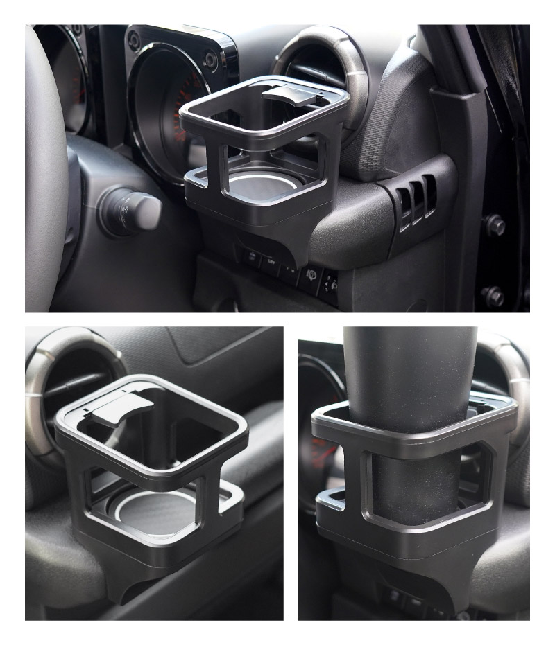 【セット割】新型ジムニー JB64W 新型ジムニーシエラ JB74W ジムニーノマド JC74W カップホルダー 運転席 助手席 2点セット ブラック 滑り止めマット付き JIMNY JB64 JIMNY SIERRA JB74 1型 2型 3型 4型 5型 JIMNY NOMADE JC74 1型 専用 パーツ ドリンクホルダー 増設 滑り止め トレイ 内装 アクセサリー 保護 傷防止 社外 サムライプロデュース