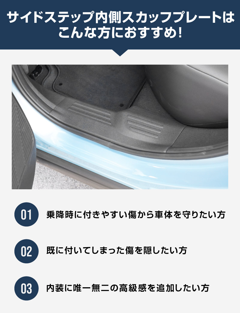 新型キックス P16型 サイドステップ内側 スカッフプレート