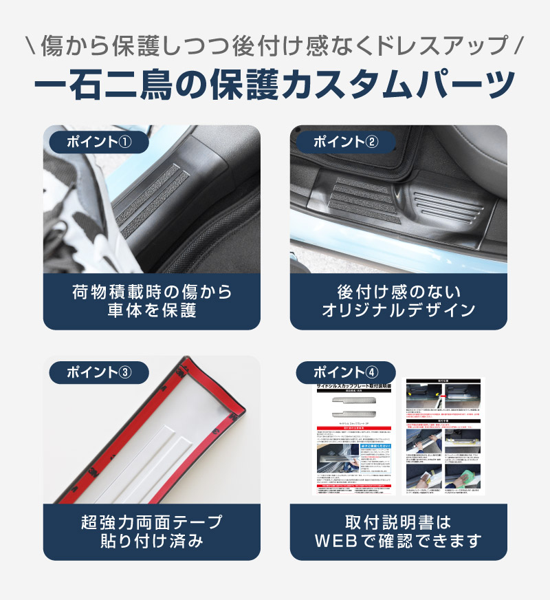 新型キックス P16型 サイドステップ内側 スカッフプレート