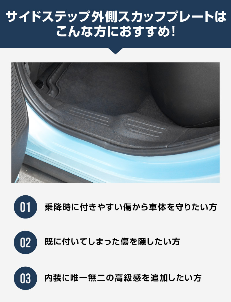 新型キックス P16型 サイドステップ外側 スカッフプレート