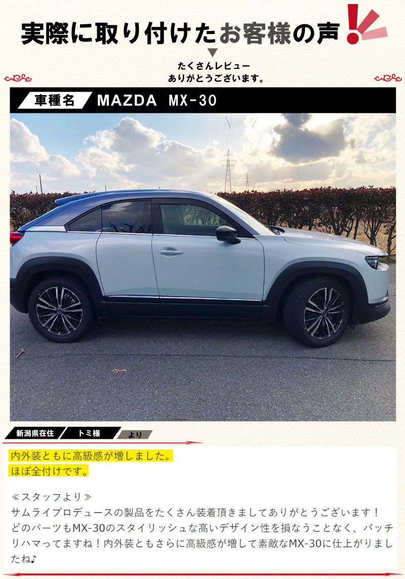 MX-30 ウィンドウトリム 鏡面仕上げ/サテンシルバー 6P