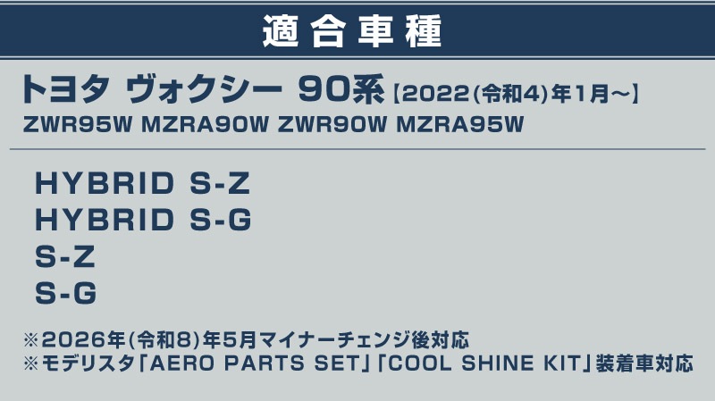 新型ヴォクシー 90系 フロントロアグリルガーニッシュ 1P 鏡面仕上げ