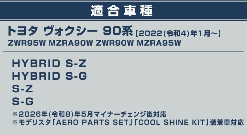 新型ヴォクシー 90系 フロントエンブレム下 グリルガーニッシュ 4P 鏡面仕上げ
