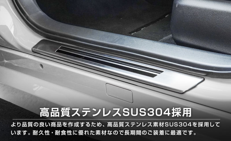 新型プリウス 60系 サイドステップ外側 スカッフプレート 4P 車体