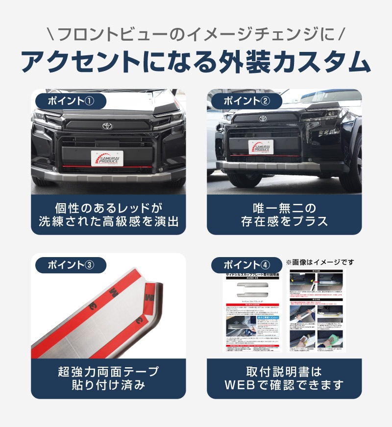 新型RAV4 60系 Adventure 専用 ロアグリルガーニッシュ 1P パールレッド