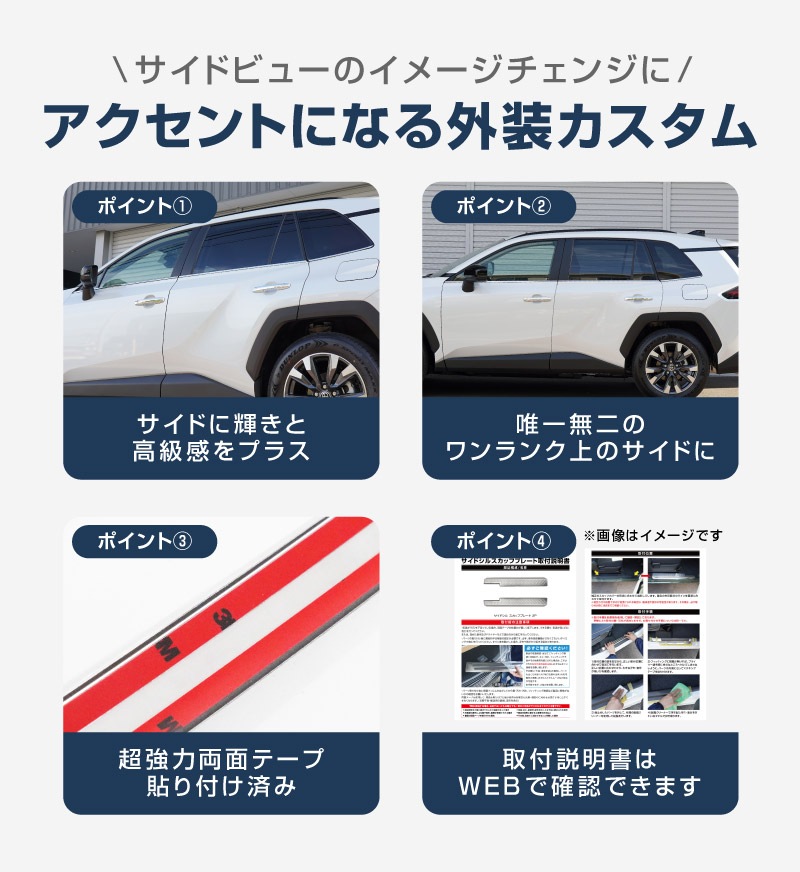 新型RAV4 60系 ウィンドウトリムガーニッシュ ＆ アウタードアハンドルカバー