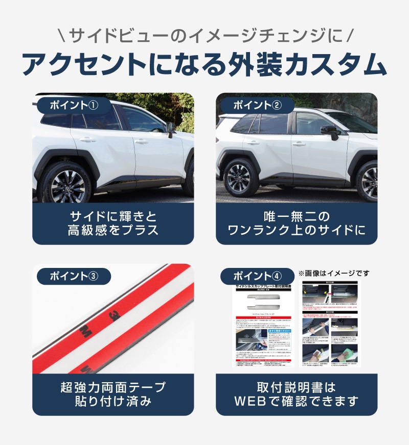 新型RAV4 60系 ウィンドウトリムガーニッシュ ＆ サイドガーニッシュ