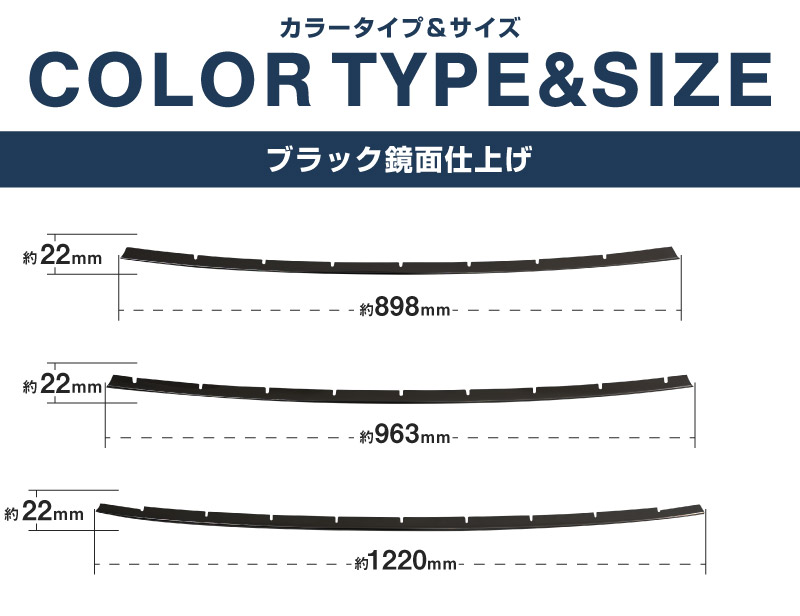新型RAV4 60系 ロアグリルガーニッシュ 3P ブラック鏡面仕上げ
