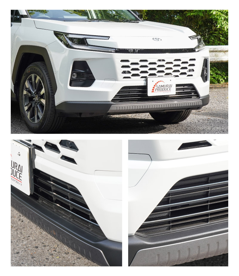 新型RAV4 60系 ロアグリルガーニッシュ 3P ブラック鏡面仕上げ
