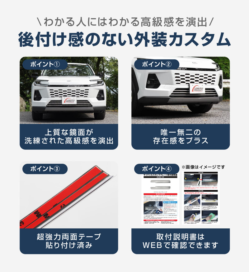 新型RAV4 60系 ロアグリルガーニッシュ 3P 鏡面仕上げ