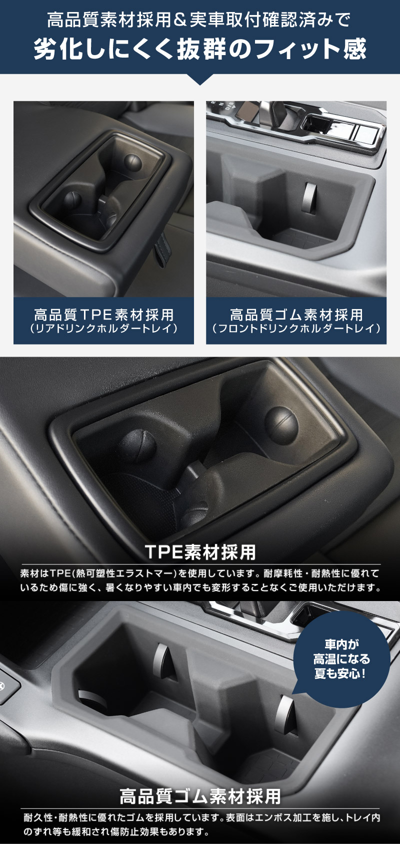 新型RAV4 60系 フロント ＆ リアドリンクホルダートレイ