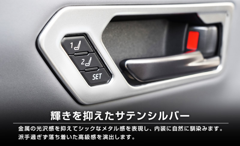 新型RAV4 60系 インナードアハンドルパネル 左右セット 4P 選べる2カラー サテンシルバー ブラックヘアライン