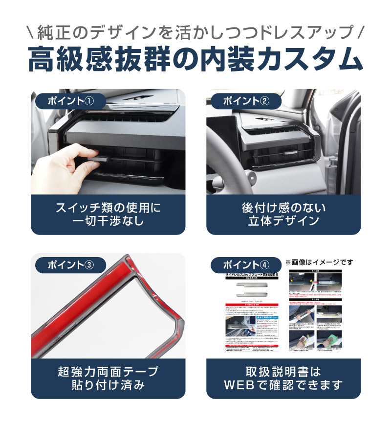 新型RAV4 60系 フロント左右エアコン吹き出し口パネル 2P ピアノブラック