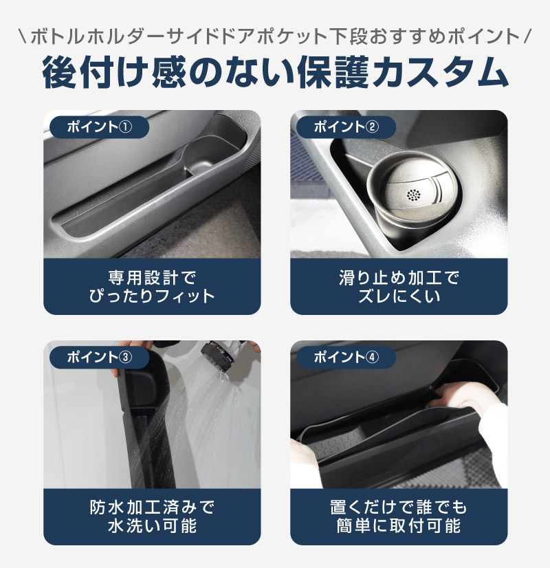 【セット割】新型RAV4 60系 インナードア サイドドアポケット 上段＆下段 セット