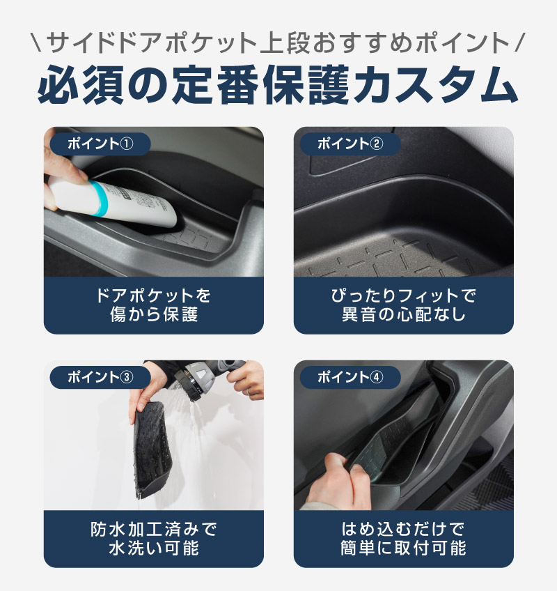【セット割】新型RAV4 60系 インナードア サイドドアポケット 上段＆下段 セット
