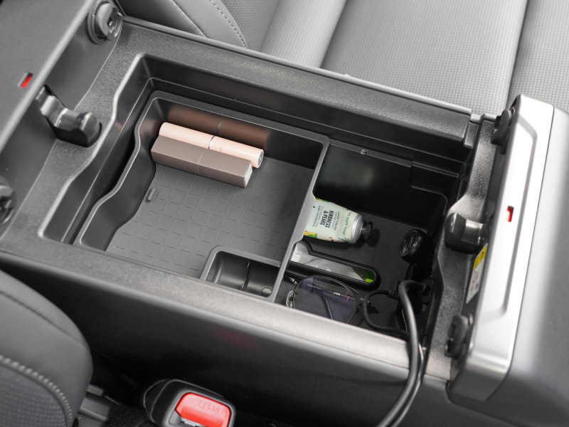 新型RAV4 60系 センターコンソールトレイ 2P ゴムマット付き ブラック 二段タイプ 