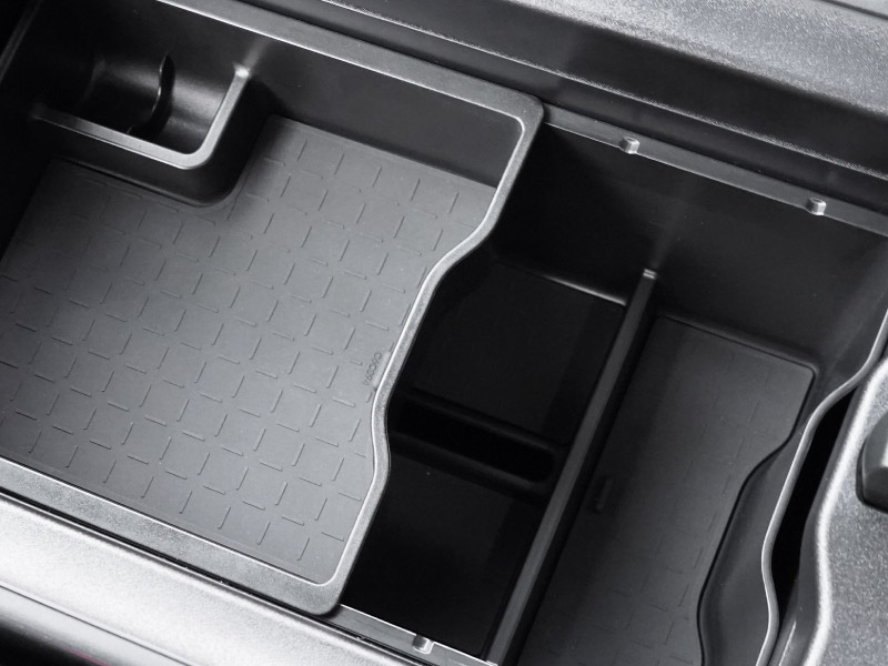 新型RAV4 60系 センターコンソールトレイ 2P ゴムマット付き ブラック 二段タイプ 