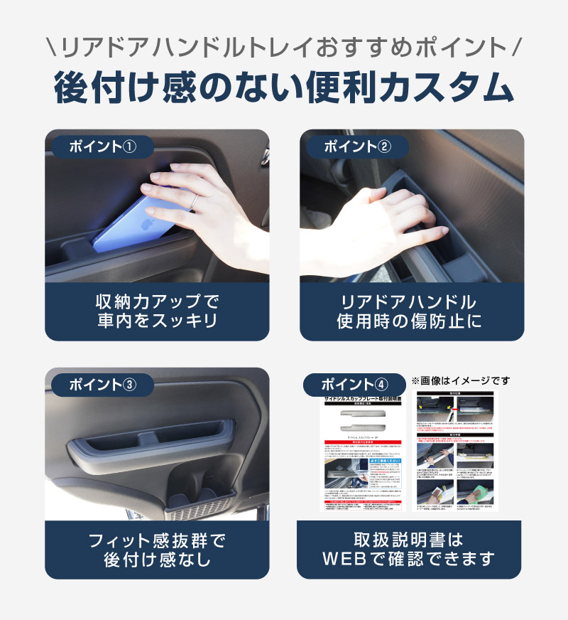 新型クロスビー MND1S フロントウィンドウスイッチパネルカバー ＆ リアドアハンドルトレイ ゴムカバー 