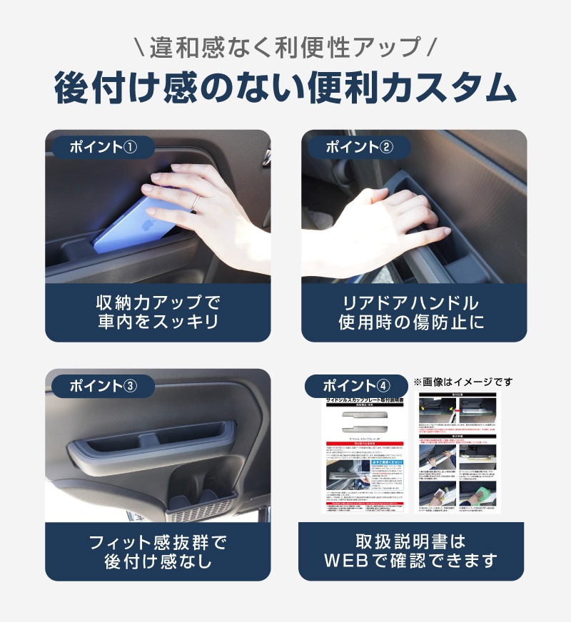 新型クロスビー MND1S MN71S リアドアハンドルトレイ ゴムカバー