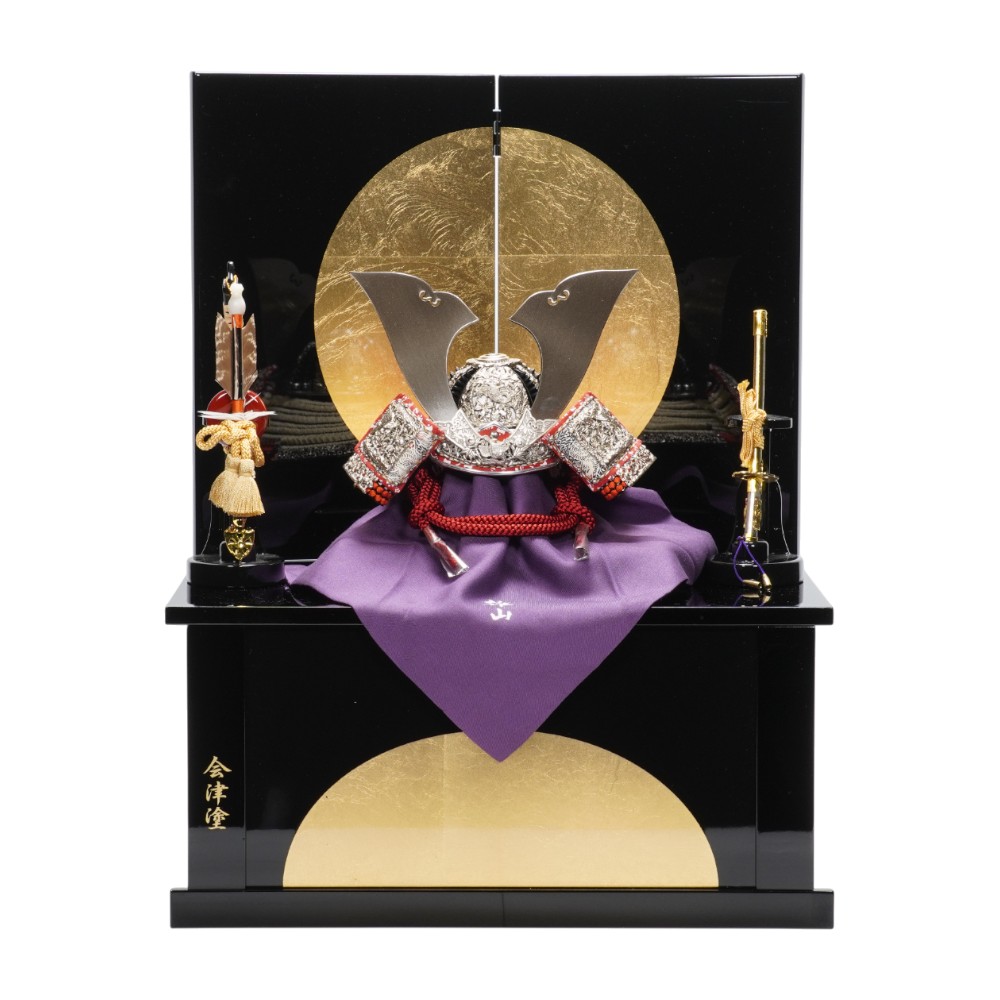 五月人形・兜(竹雀総金物) 五月人形 兜飾り 8号 純金箔消赤無双竹雀 金沢箔純金箔押兜 純金鍍金