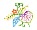 ミニガーゼ刺繍ハンカチ「結い葵」
