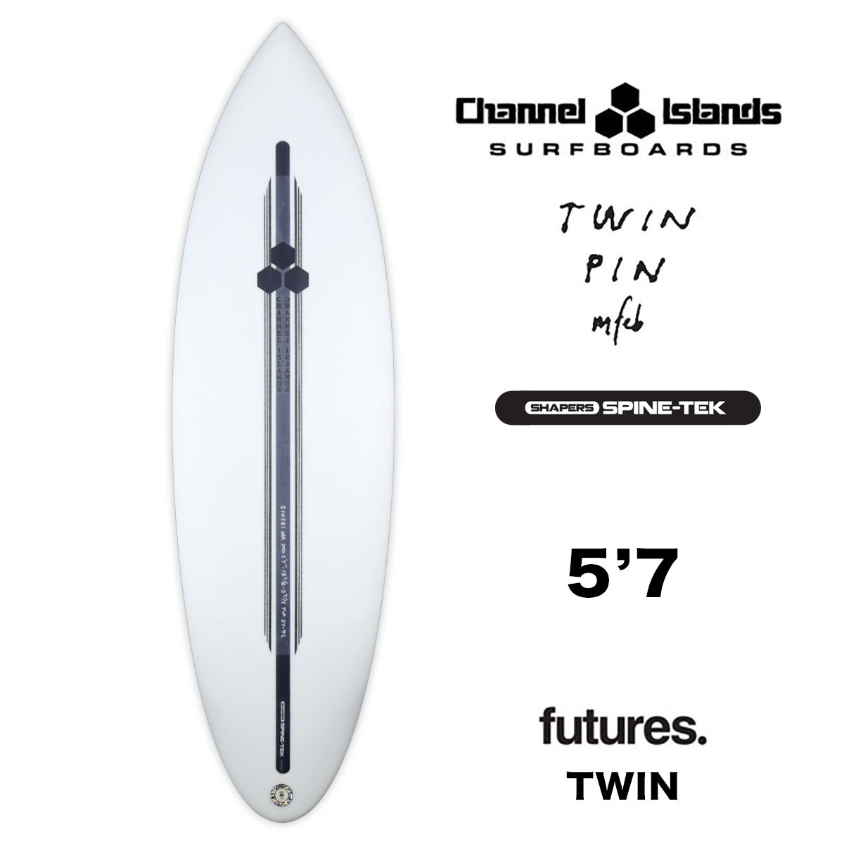 【20%OFF スプリングフェア】 チャンネルアイランド ツインピン スパインテック Channel Islands TWIN PIN 5'7  SPINE TEK チャネルアイランズ ショートボード ボード アルメリック ツイン チャンネル 5.7【510581-22】 ...