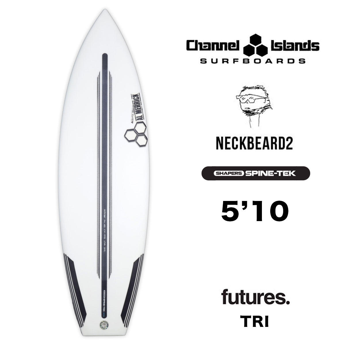 チャンネルアイランド 5.10 ネックベアード2 スパインテック サーフボード ショートボード フューチャー 即納 Channel Islands  NeckBeard2 FUTURES【506987-22】-ジャックオーシャンスポーツ