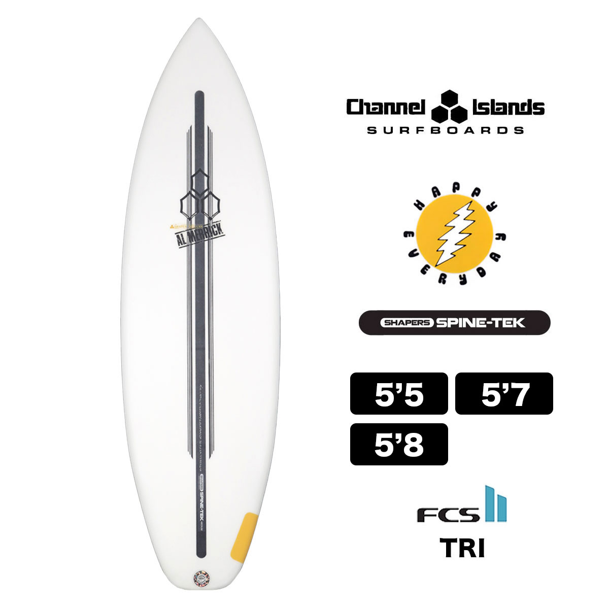 【10%OFF スプリングフェア】Channel Islands surfboard チャネルアイランズ サーフボード サーフィン ショートボード  トライフィン ハッピーエブリィデイー アルメリック 5.5 / 5.7 / 5.8 FCS2 チャンネルアイランド | HAPPY EVERYDAY  