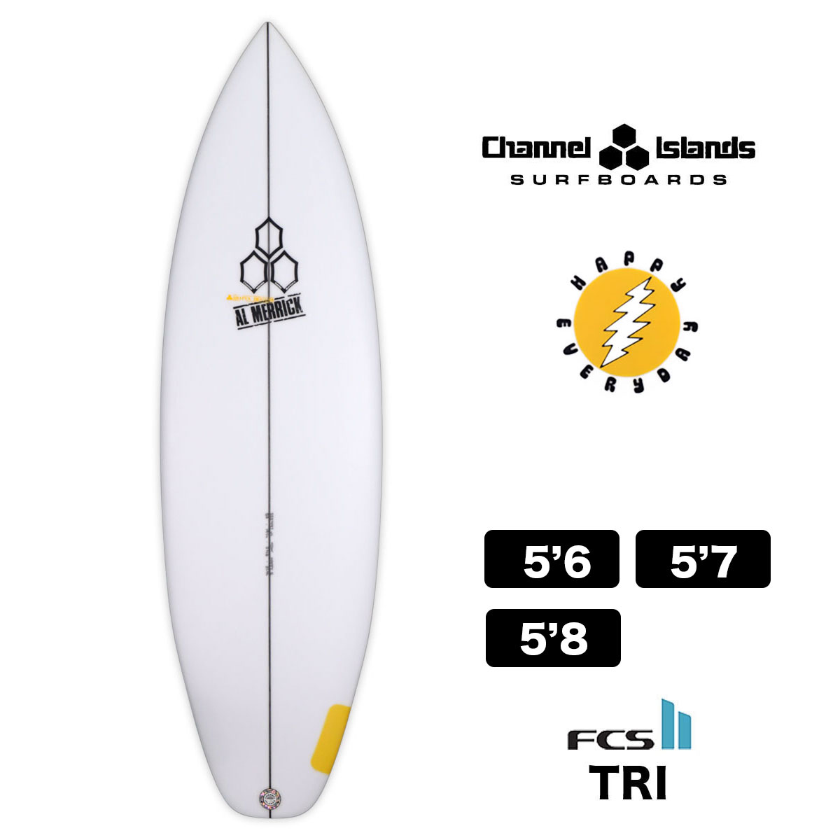 【10%OFF チャンネル＆ロストフェア】チャンネルアイランド サーフボード サーフィン ショートボード トライフィン surfboard  Channel Islands HAPPY EVERYDAY ハッピーエブリィデイー アルメリック 5.6 5.7 5.8 FCS2  チャネルアイランズ TRI